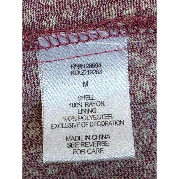 Live to be Spoiled Midi Cottage Prairie Dress Size M Red Floral Puff Sleeve - Picture 8 of 10